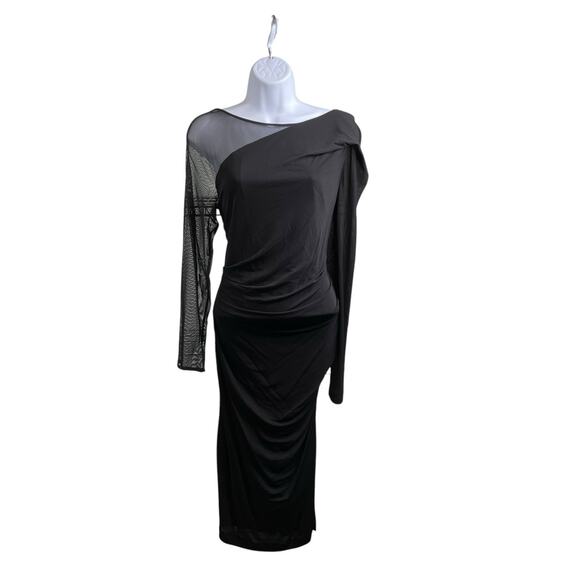 Talbot‎ Runhof Women's Black Bodycon Long Dress Size 2 Stretchy Pret Statement - Picture 1 of 16